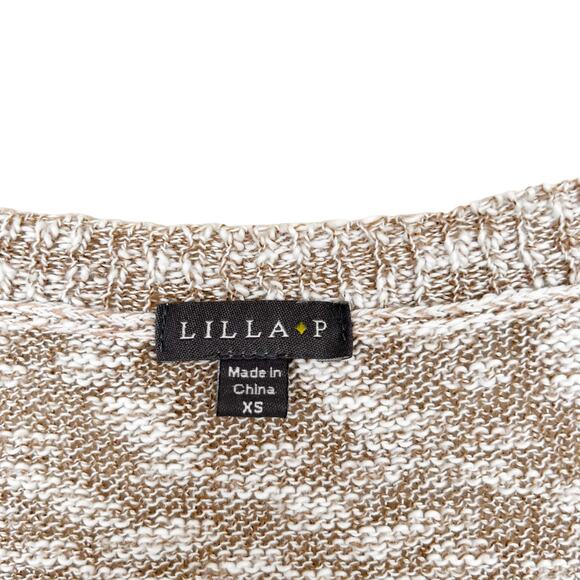 Lilla P Tan White Knit Sweater Sz XS - Picture 2 of 5